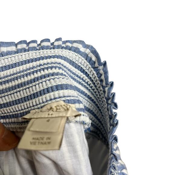 J. Crew Blue and White Stripe Off Shoulder Dress Beach Coastal - Size 4‎ (2851) - Picture 5 of 5